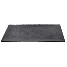 Hubert® Matte Black Melamine Textured Tray - 21"L x 15"W
