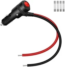 RIIEYOCA 12V 24V Cigarette Lighter Plug Adapter,16AWG Heavy Duty 15A Car Cigaret