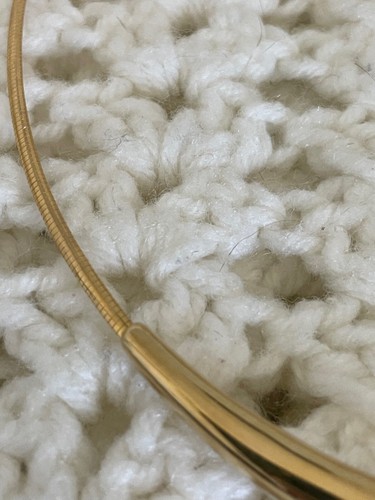 14K Yellow & White Gold Two Tone Bypass Statement Omega Necklace - 10 grams - Picture 13 of 20