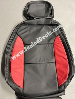 Katzkin Black & Red Leather Seat Covers for 2019-2022 Chevy Silverado Double Cab