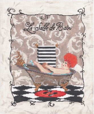 Needlepoint Handpainted CBK La Salle de Bain 10x12
