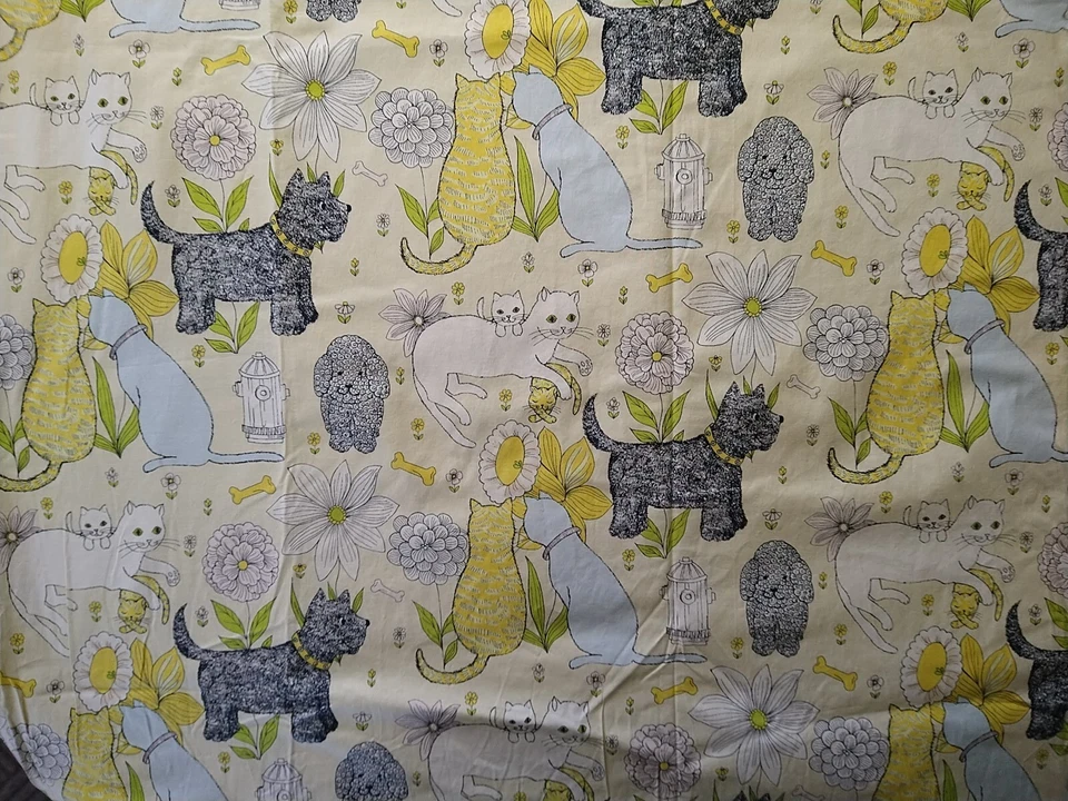 Anna Griffin Colección FIFI & FIDO 2010 Tela Algodón Perros Gatos Verde BTHY 18" Foto 3 de 4