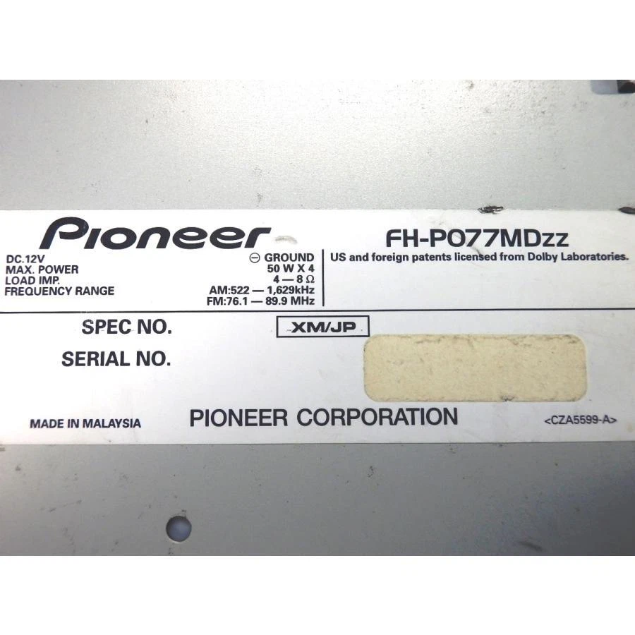 Pioneer carrozzeria FH-P077MD CD MD CD-R/RW Funzionamento confermato [USATO] - Immagine 2 di 4