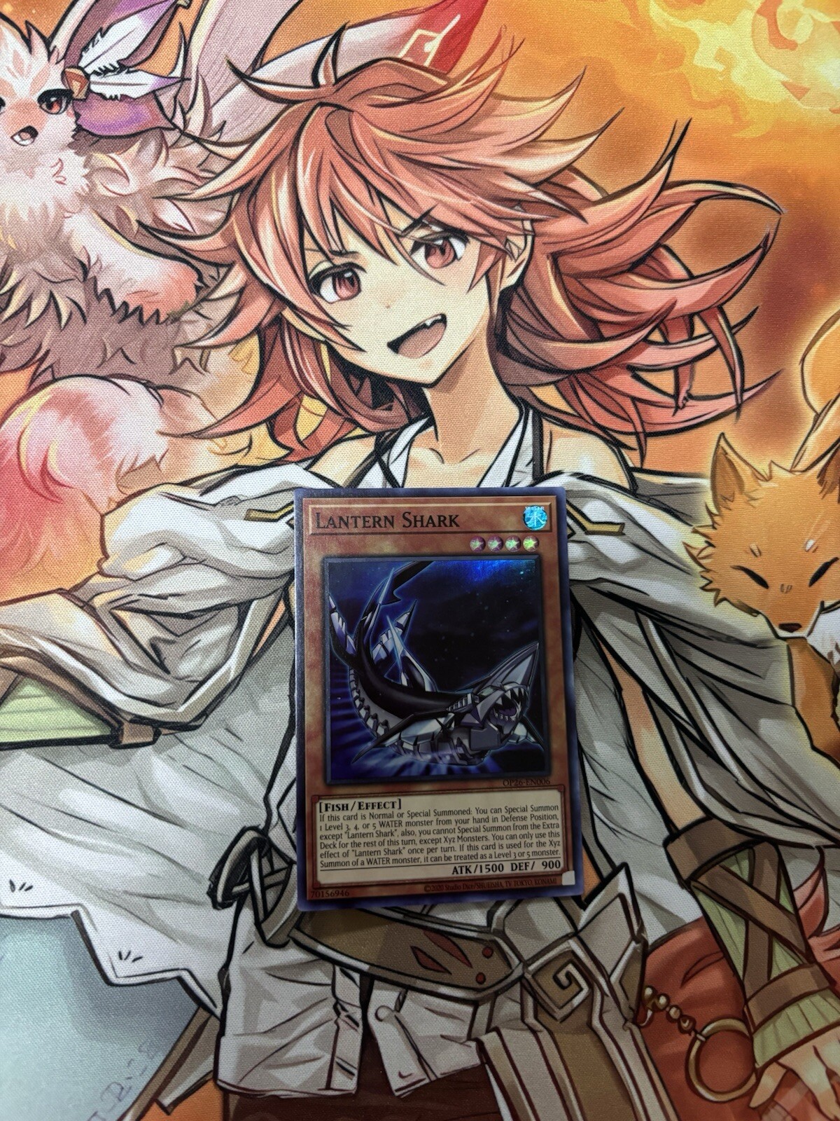 YuGiOh Lantern Shark OP26-EN006 Super Rare Near Mint TCG Card