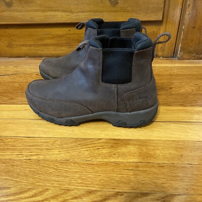 LL BEAN Traverse Insulated Trail Boots Slip On Brown Leather  display picture 1