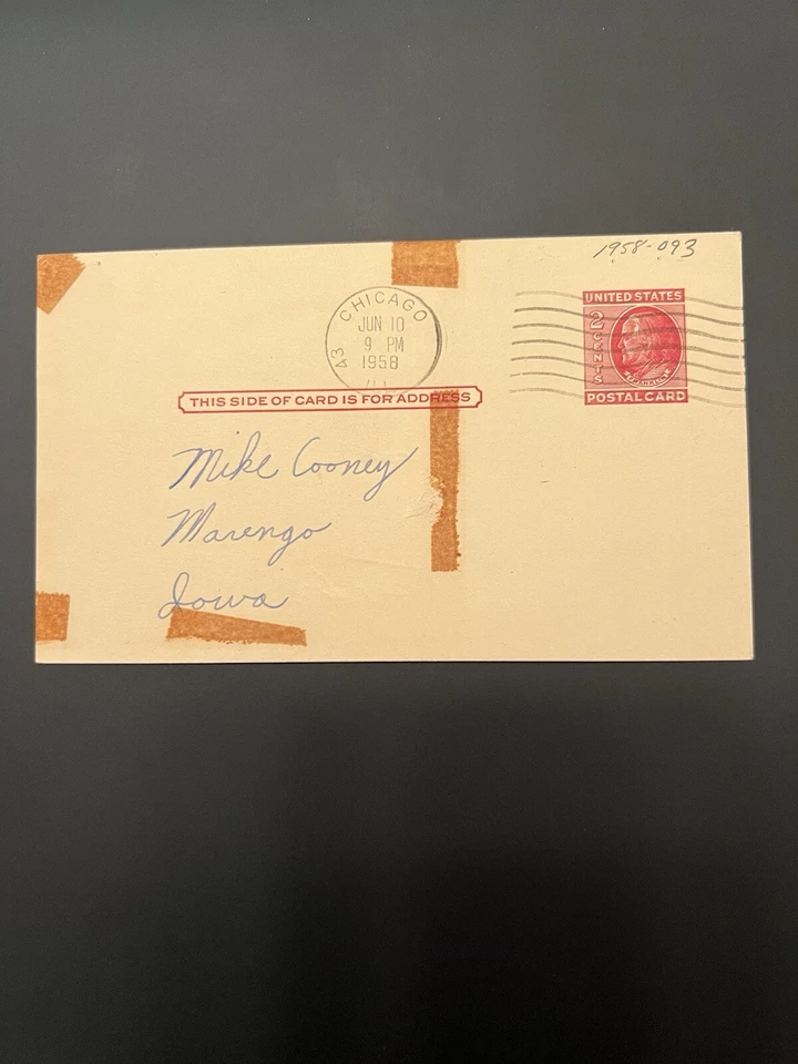 Tony Taylor Signed ROOKIE YEAR Government Postcard GPC 1958 Chicago Cubs - Image 2 of 2