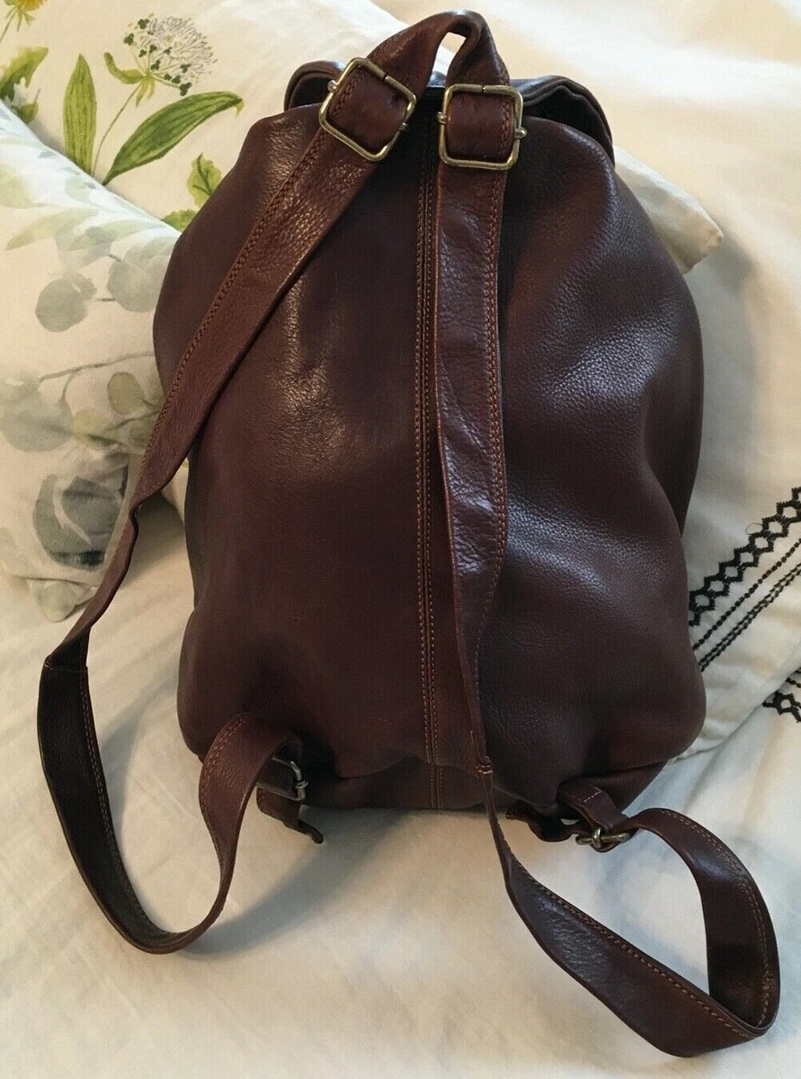 Brown leather cheap backpack handbag