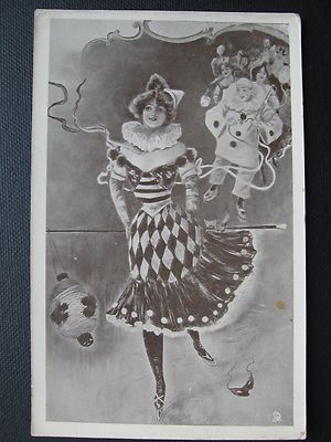 AK Raphael Tuck's Post Card-Carnival-Karneval-Eislaufen-Harlekin-Series 363 b