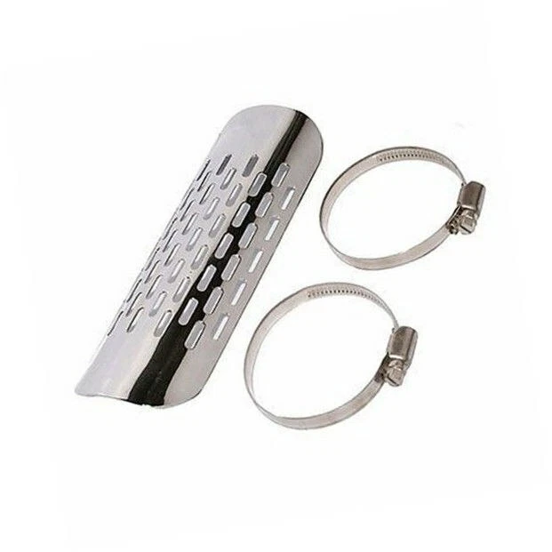 Tubo silenciador de escape cromado protector térmico protector de talón CB VTX VT VN XL FL FX sombra Foto 4 de 4