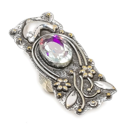 Cabochon Topaze Mystique Arc-en-ciel Naturelle 28.35 Carats - Ovale 22x16 Mm