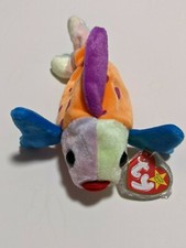 TY Beanie Babies LIPS The Fish - Retired RARE COLORFUL with tag protector err