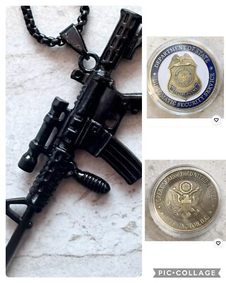 2pcs DEPARTMENT OF STATE-US Diplomatic Security Service Officer And Dog Tag 