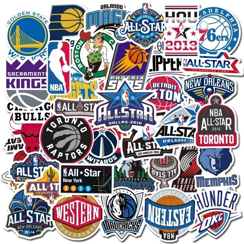 50 NBA Basketball nba Teams Logo Decals Vinyl Stickers for Skateboard USA  Ship