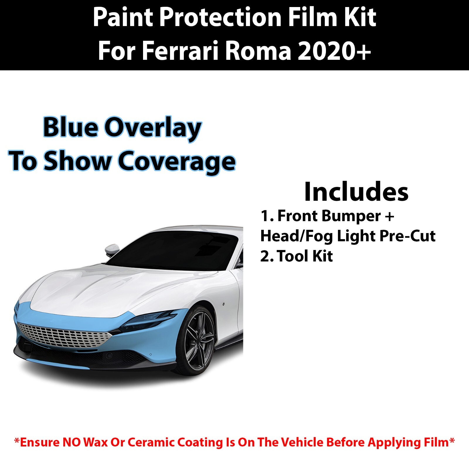 Pre Cut Paint Protection Film Clear Bra PPF Kit for Ferrari Roma 2020+