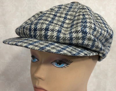 Scotland Gala Forest Wool Mens Plaid 1/2 Cabbie Driving Golf Flatcap AS  IS