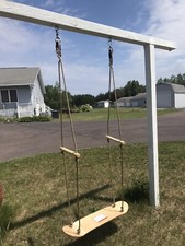 Bliss Hammocks Oak Wood Skateboard Swing, Mildew Resistant Rope, Supports 200 