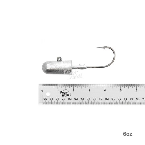 Menge 5 Angeln 6 Unzen Kugel Jig Kopf 10/0 Mustad Haken 32786 Nickel 2x stark einfach - Bild 2 von 8