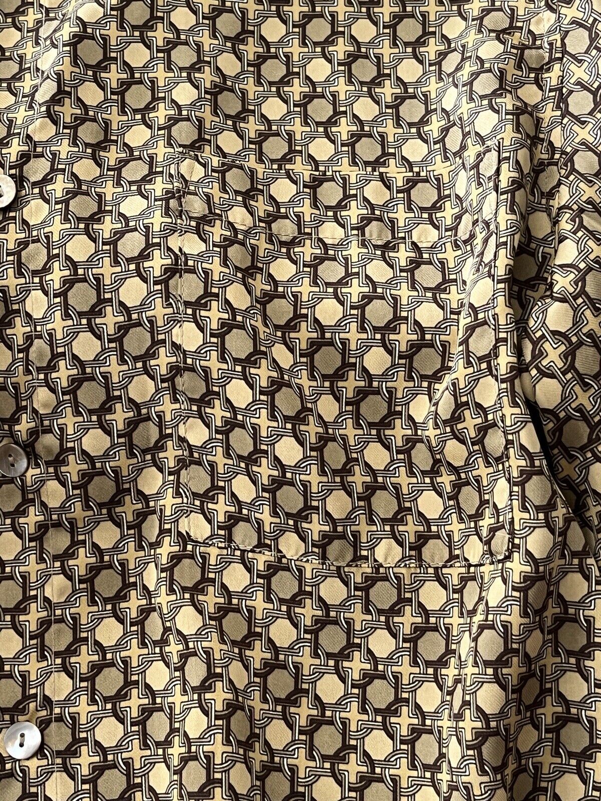 $200 SILKY L'ACADEMIE MENSWEAR PATTERN BUTTON UP … - image 3