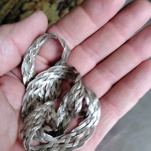 Lovely Vintage 925 Sterling Silver Wide Thick Braided Chain Link Choker Necklac - Picture 16 of 16