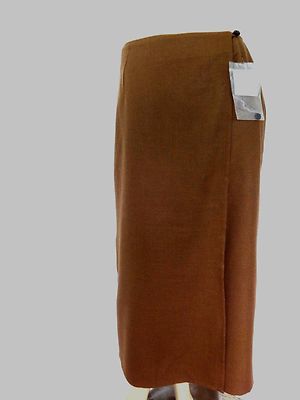 NWT AMERICA'S ALPACA SIERRA BROWN BABY ALPACA WRAP LONG SKIRT SIZE M