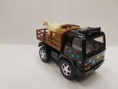 Bauernhof Lkw Kinsfun Auto Spielzeug Modell Schwarz Druckguss Metall Mit Plastik