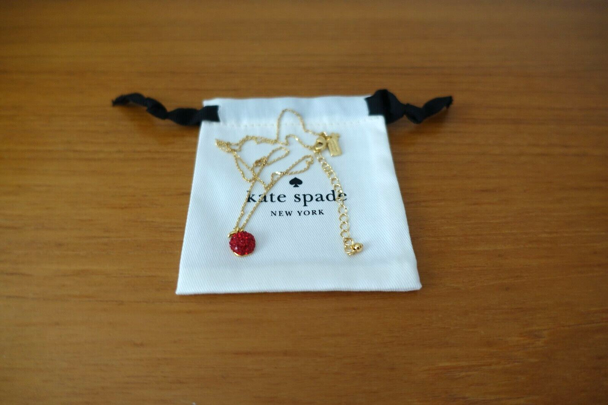 KATE SPADE NEW YORK DASHING BEAUTY PAVE APPLE MINI PENDANT NEW