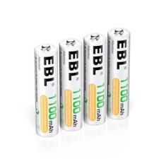 Unication G1 Pager Battery-4 PACK-EBL AAA Rechargeable Ni-MH Batteries 1100 mAh!