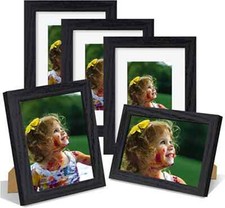 Set of 5 Wooden Picture Frames, 4x6, 5x7 or 11x14 Wall Mount and Table Display