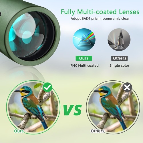 12x50 Monocular with BAK-4 Prism & FMC Lens - Perfect for Bird Watching & Hiking - Picture 5 of 9