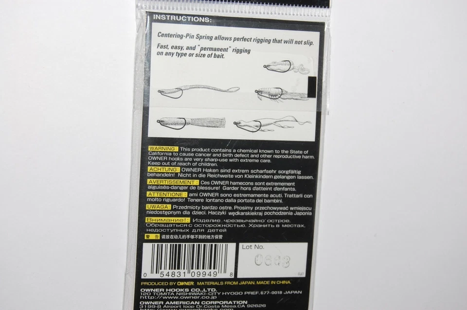 3 packs owner twistlock hook 5132-161 w/cps 6/0 centering pin spring xxx shank - Image 4 of 4