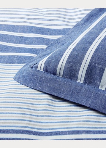 Ralph Lauren Heath Stripe FULL QUEEN Comforter ONLY Blue NO SHAMS - Picture 2 of 3