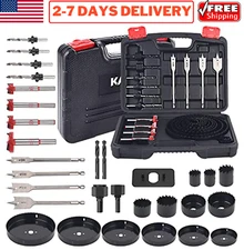 30pcs Hole Saw Kit 3/4" - 6" Saw Blades Set Drill Bits for Soft Wood Plywood PVC