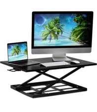 Mount-It! Height Adjustable X-Lift Standing Desk Converter 32" x 22"