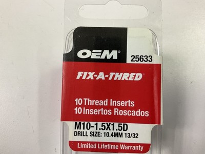 OEMTOOLS 25633 Gewindereparatur-Set M10x1,5 – Mit Einsätzen Aus Edelstahl, Für Metall & Kunststoff