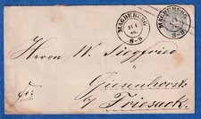 Preu&szlig;en Ganzsachen-Umschlag U27 Aa 1866 gel. ab MAGDEBURG n. Geiesenhorst