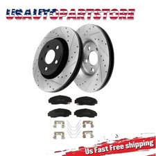Front Drilled Slotted Disc Rotors Brake Ceram...