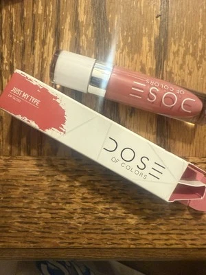 NIB DOSE OF COLORS LIP GLOSS (JUST MY TYPE) MAUVE PINK STAY GLOSSY 💝 - Image 1 of 2
