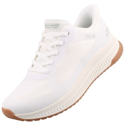 Skechers Slip-Ins Bobs Squad 4 Staple Look Damen Sneaker Slipper Weiß 117624-WHT