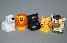 Little People  Mixed Lot  5 Sculpted ZOO Animals  Lion, Bears  Fisher Price