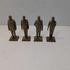 Lot of 4 Marx Presidents Gold Plastic Figures Kennedy Hoover Eisenhower Johnson