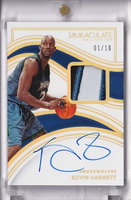 2022-23 Panini Immaculate Kevin Garnett Patch Auto 01/10 Minnesota T-Wolves