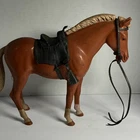 1965 Vintage Marx Johnny West Brown Poncho Horse with Saddle