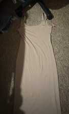 Beige Primark Dress Size S Long and Tight Fitted Excellent Condition