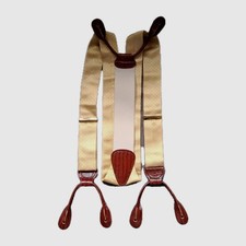 Trafalgar Suspenders Nylon Button End Solid Yellow Made England Y-Back