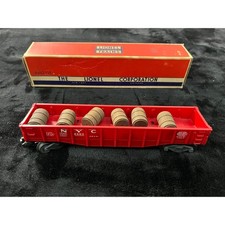 Original Post War Lionel 6462 NYC Gondola Car Red with 6 Barrels and Box O gauge