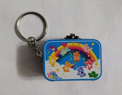 Vintage Care Bears Miniature Metal Lunchbox Keychain American Greetings 2004