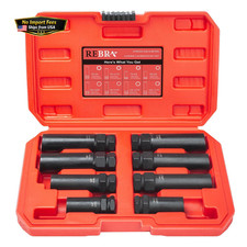 REBRA 6 Spline  7 Lug Nut Socket Set, Drive Wheel Lock Key, 8-Pieces