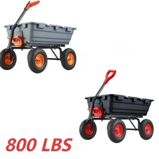  800 lbs Wheelbarrow Heavy Duty Wagon Garden Yard Cart Yard Dump Lawn Utility