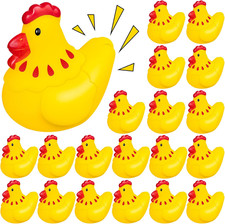 Rubber Chicken Toys for Kids, 20Pcs Cute Yellow Chicks Squeak for Boy Girl Baby