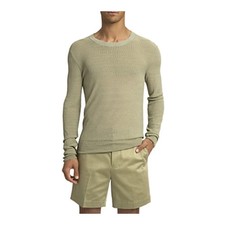 AMI Alexandre Mattiussi Semi-Sheer Boucle Sweater Men's S Sage Crew Neck L/S